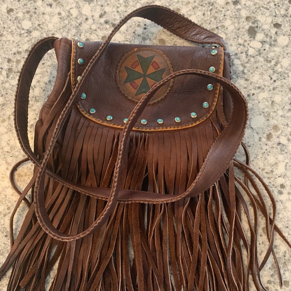 Kobler purse fringe w/ turquoise! Crossover - Picture 5 of 15